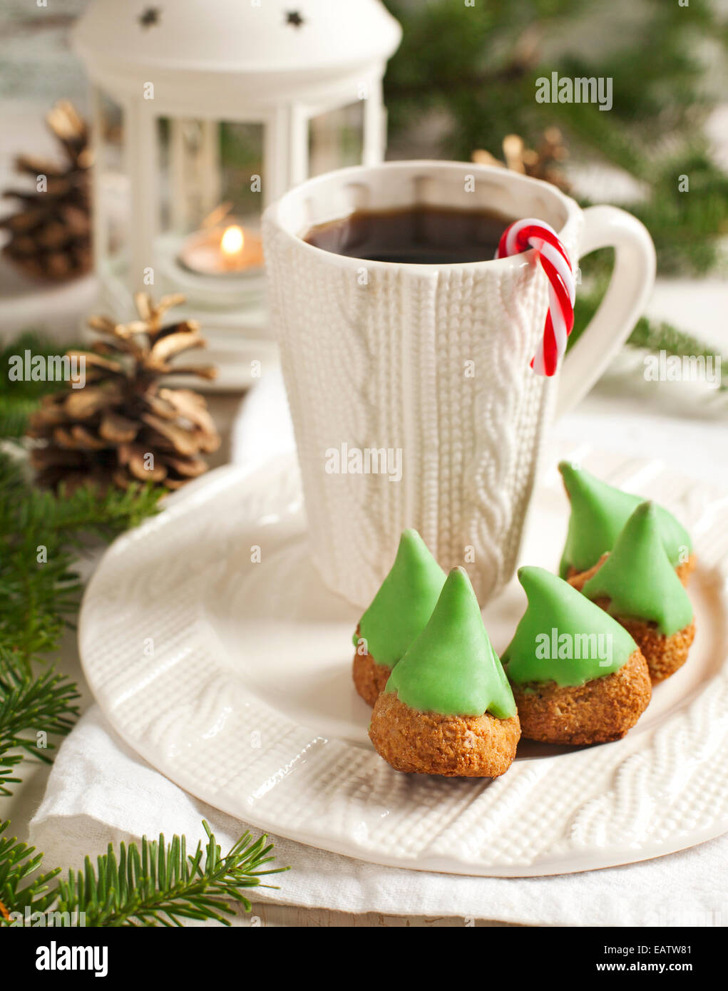 Biscuits aux amandes pour Noël Banque D'Images