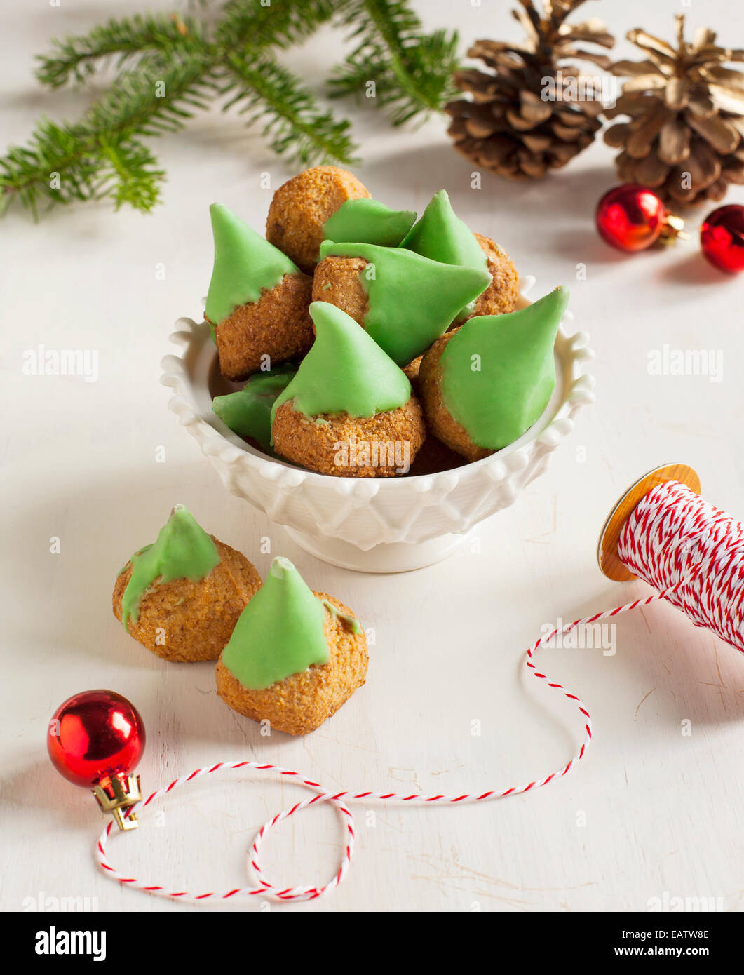 Biscuits aux amandes pour Noël Banque D'Images
