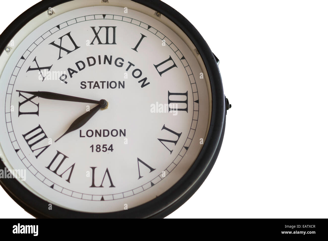 Vieille horloge de la gare de Paddington à Londres avec chiffres romains Banque D'Images