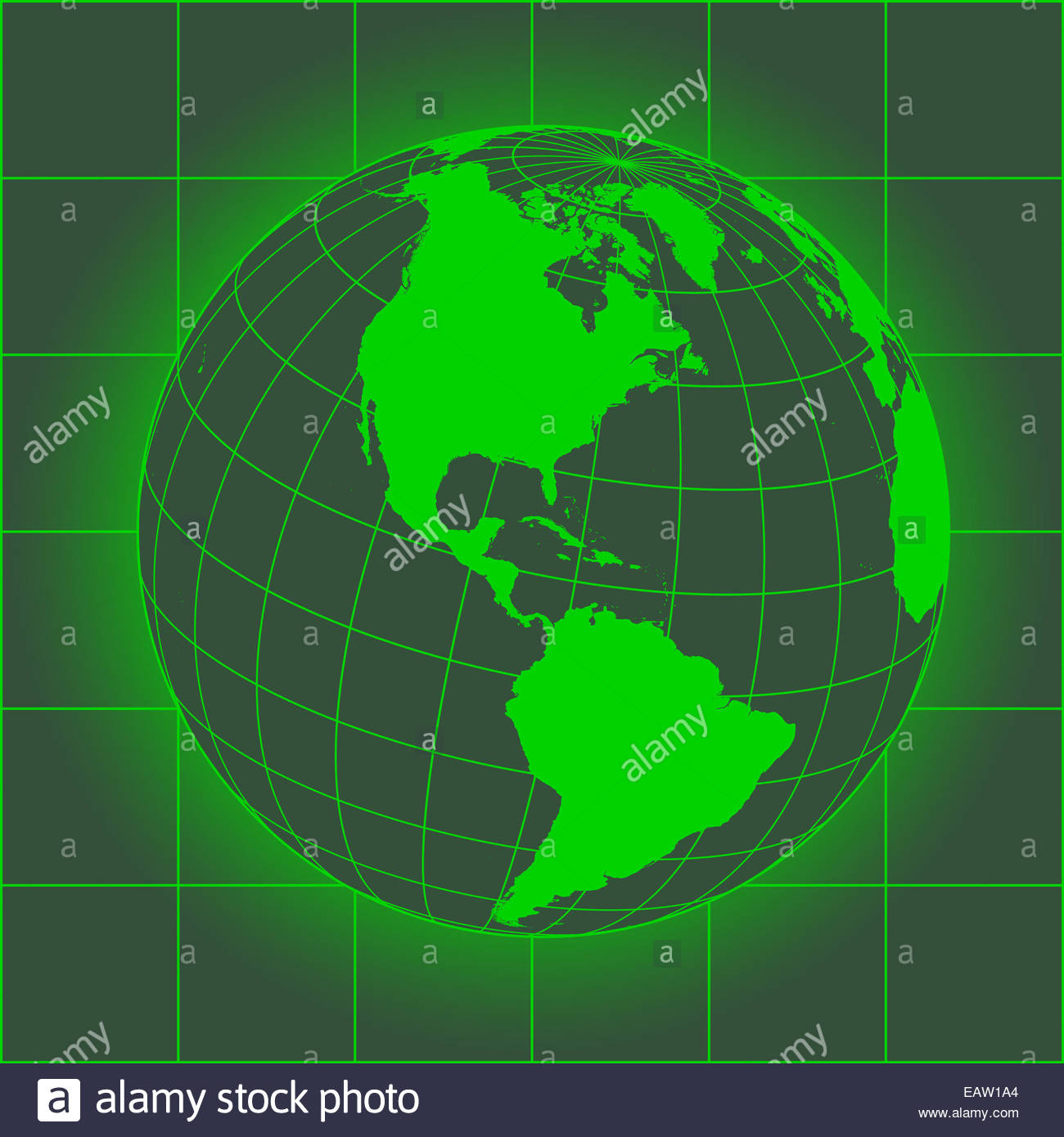 Green La Carte De L Amerique Du Nord Europe Groenland Pole Nord L Amerique Du Sud Globe De La Terre Style Ancienne Carte Du Monde Photo Stock Alamy
