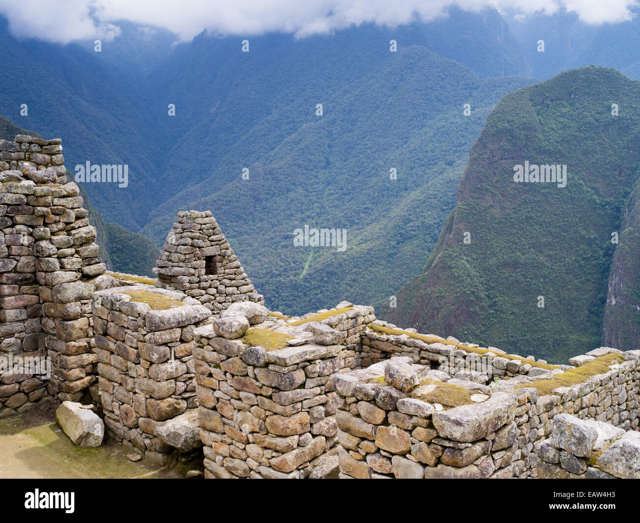 Les ruines Inca de Machu Picchu, près de Aguas Calientes, au Pérou. Banque D'Images