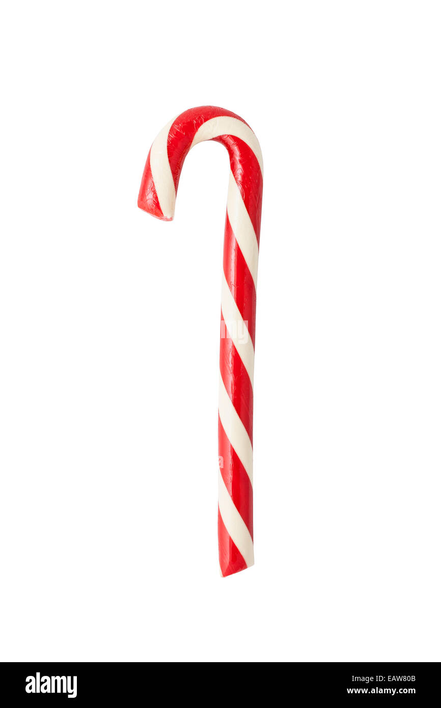 Hand made candycane isolated on white Banque D'Images