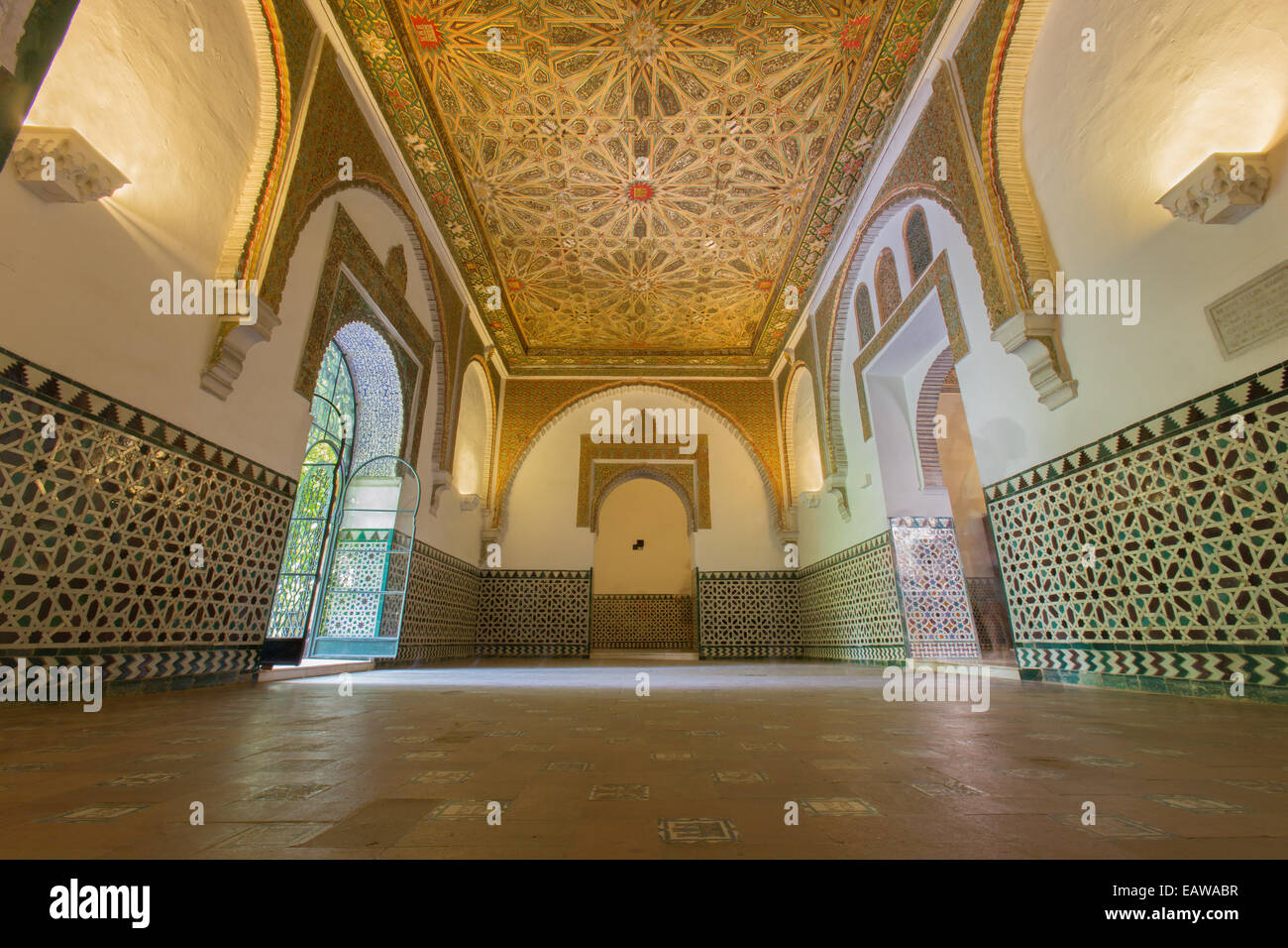 Séville, ESPAGNE - 28 octobre 2014 : l'une des chambres de l'Alcazar de Séville. Banque D'Images
