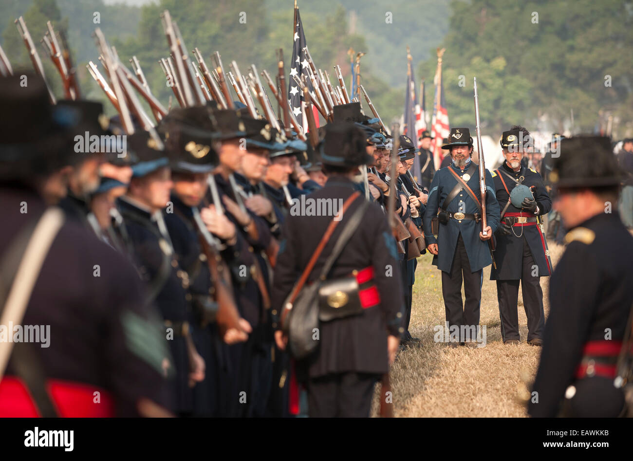 Reconstitution de la guerre civile de la première bataille de Manassas. Banque D'Images