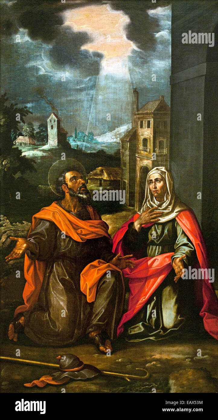 Saint Joachim et sainte Anne par Francisco Pacheco ( 1564 - 1644) l'Espagne l'espagnol Banque D'Images