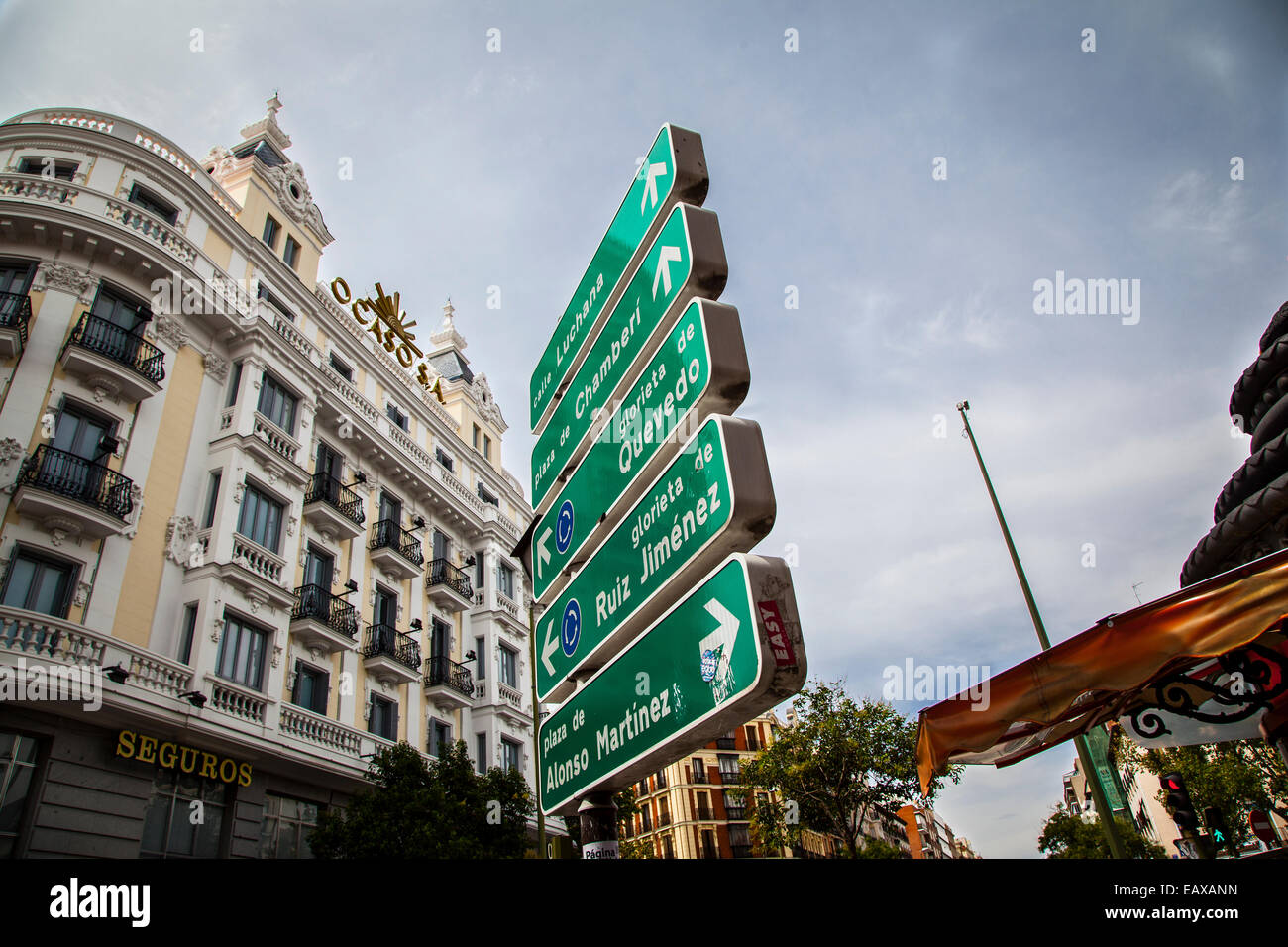 Signal à la rue Fuencarral, Madrid, Espagne Banque D'Images