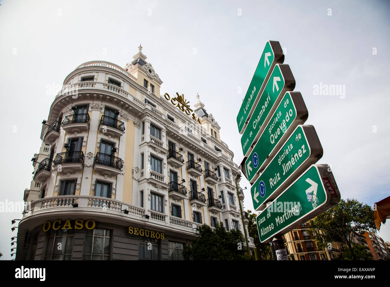 Signal à la rue Fuencarral, Madrid, Espagne Banque D'Images