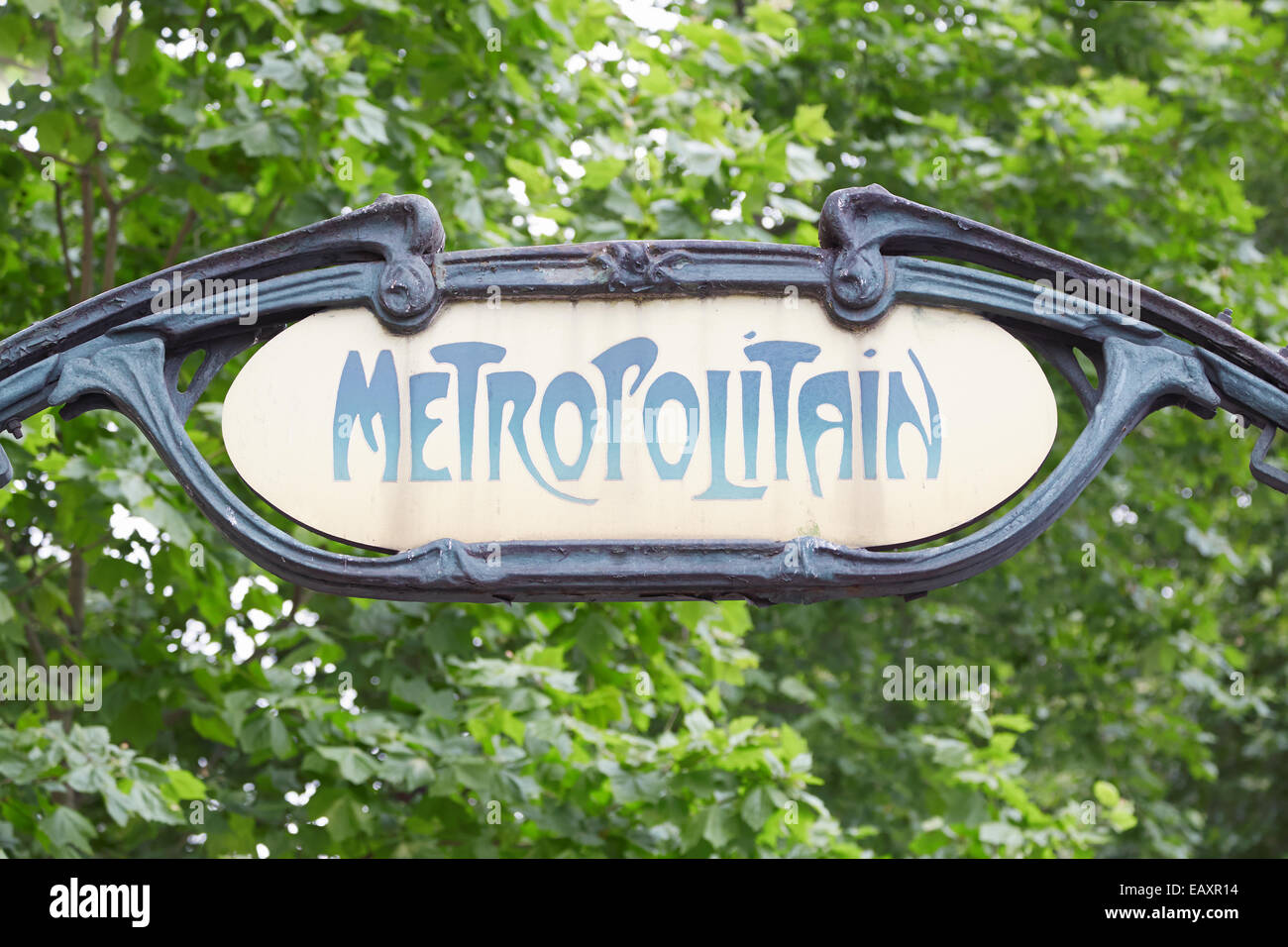 Métro de Paris, art nouveau, subway sign Banque D'Images