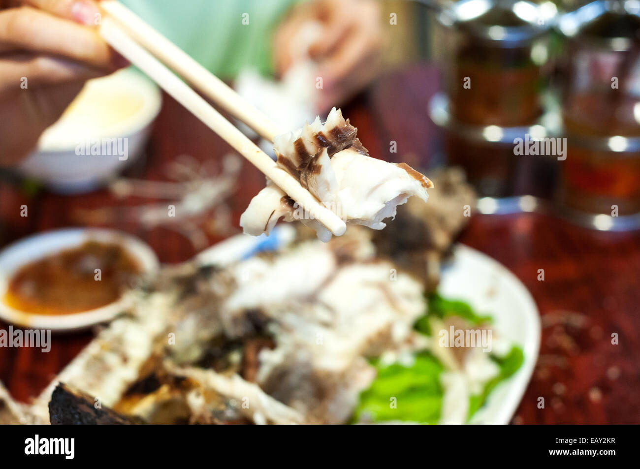 De style thaïlandais, les poissons grillés dans un restaurant thaïlandais Banque D'Images