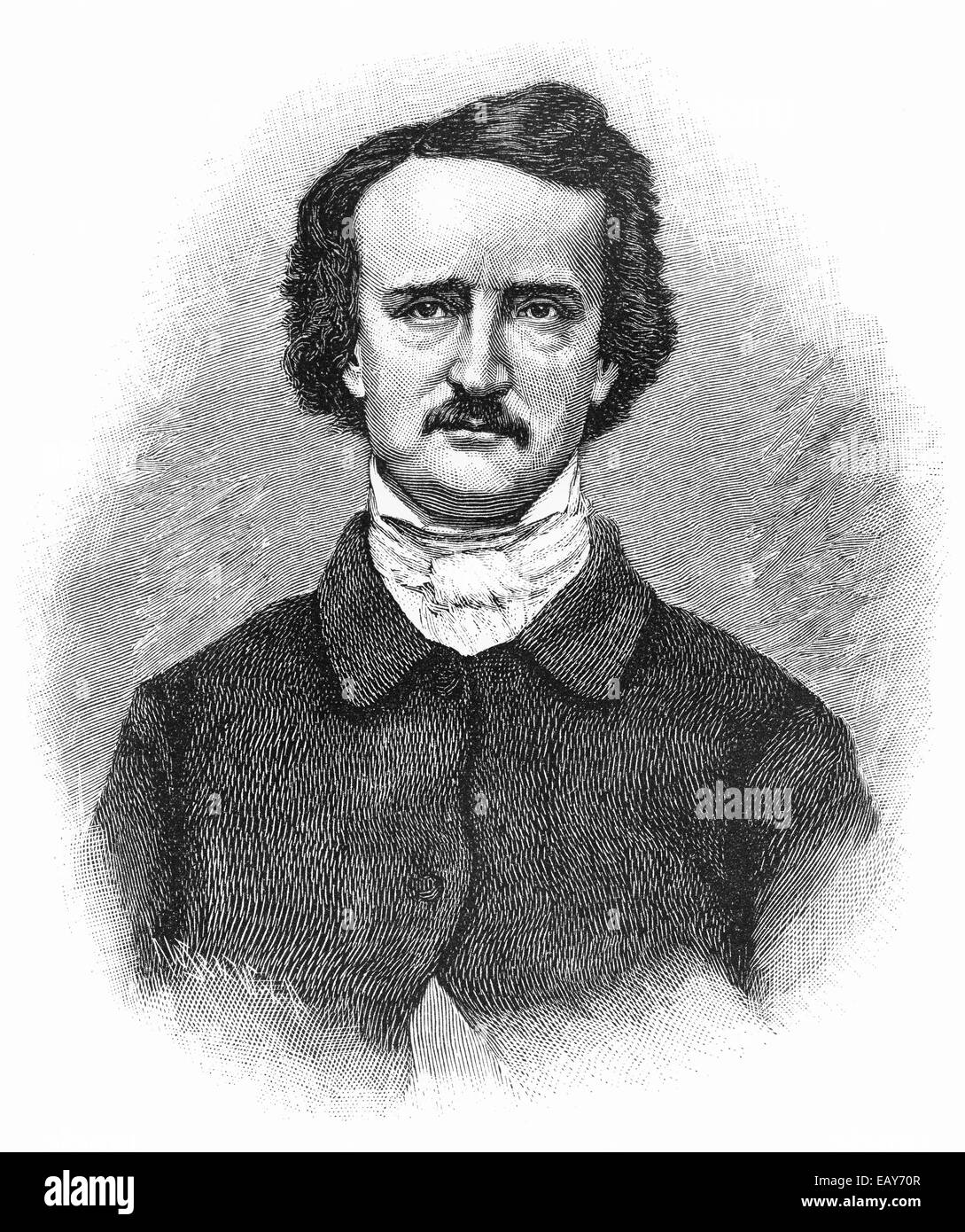Edgar Allan Poe, 1809 - 1849, un écrivain américain, Historische Mischtechnik aus dem 19. Jahrhundert, Portrait von Edgar Allan Poe, 1 Banque D'Images