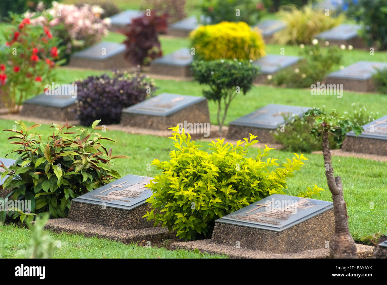 Htauk Kyant cimetière de guerre est la plus grande des trois cimetières de guerre au Myanmar Banque D'Images