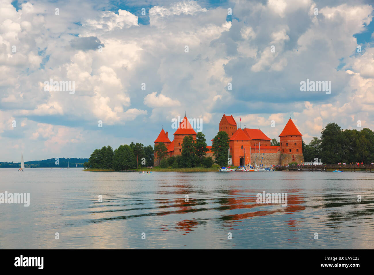 L'île de Trakai Castle près de Vilnius, Lituanie Banque D'Images
