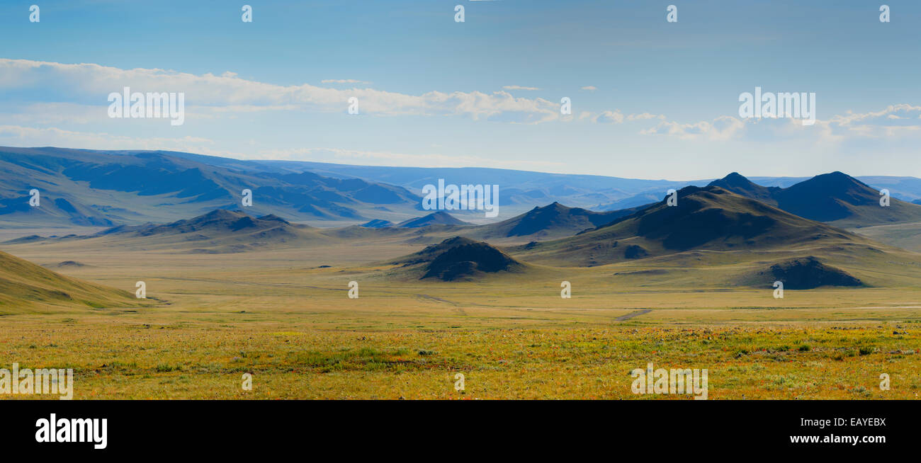Steppe mongole, Mongolie Banque D'Images