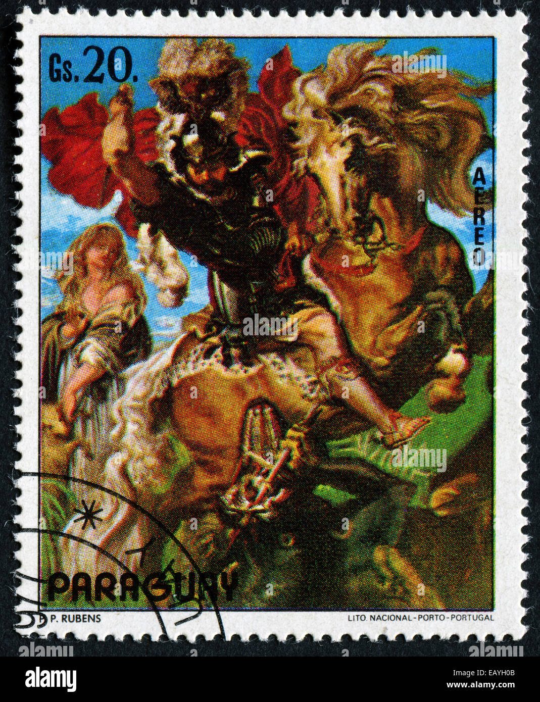 PARAGUAY - circa 1978 : timbre imprimé en Paraguay montre attirer par l'arist Rubens, vers 1978 Banque D'Images