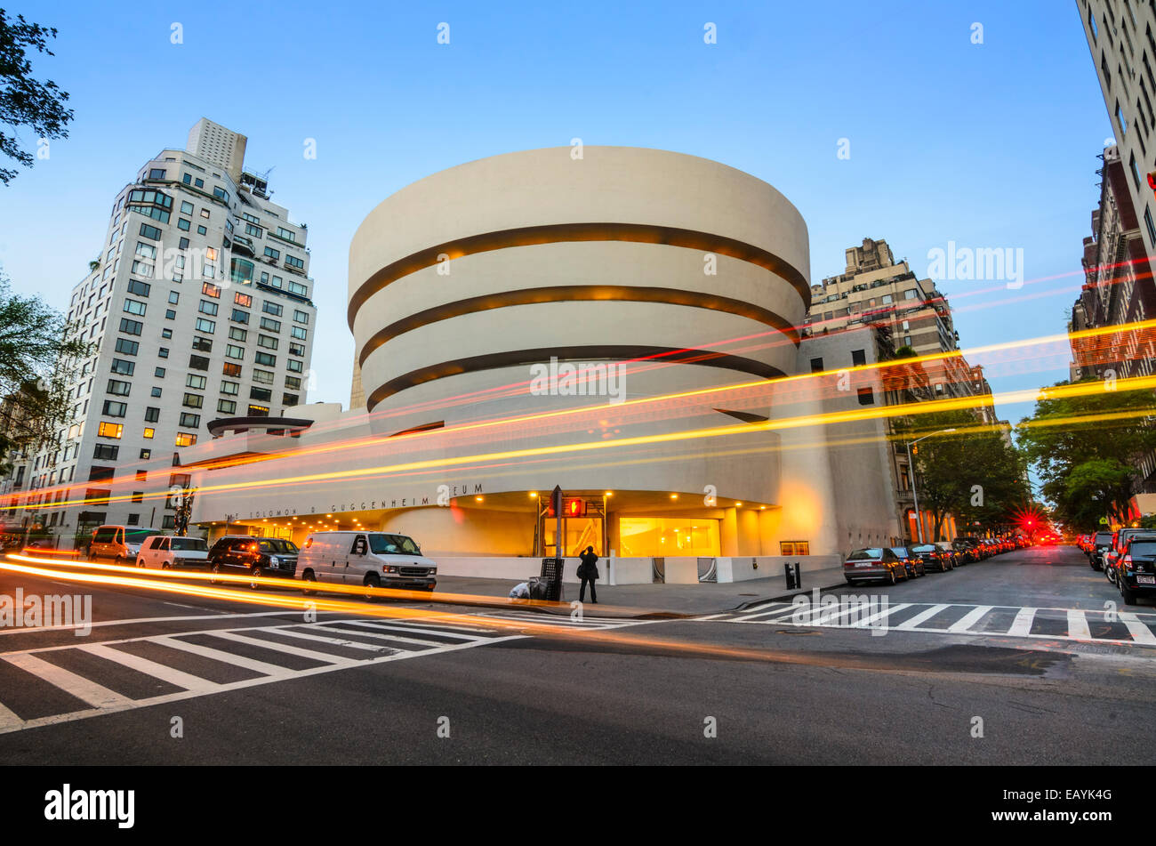 Le Guggenheim Museum de la 5ème Avenue à New York City, USA. Banque D'Images