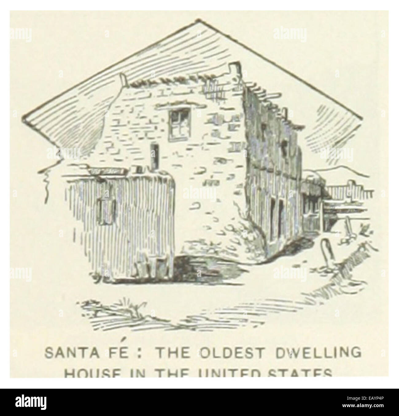 US-NM(1891) p571 SANTA FE, LA PLUS ANCIENNE MAISON D'HABITATION DE L'UNITED STATES Banque D'Images