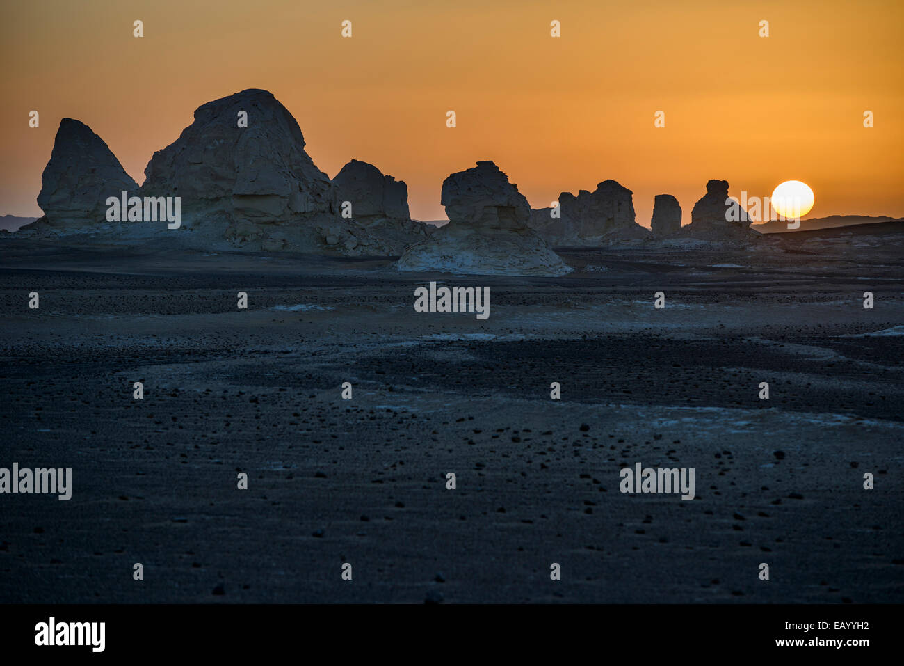 Les roches du crétacé du Désert Blanc, le Sahara, l'Egypte Banque D'Images