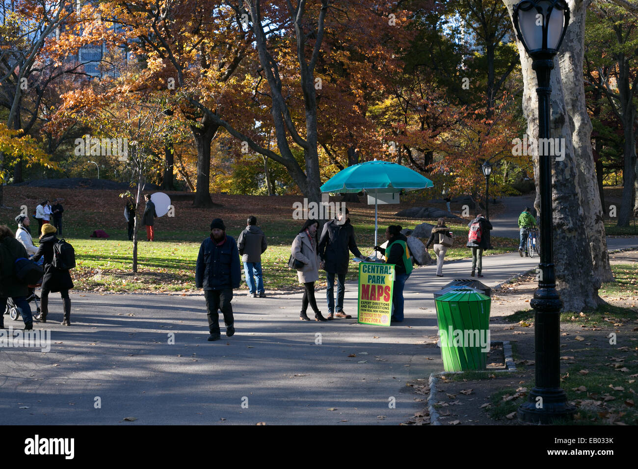 Une carte du parc Central stand dans Central Park, New York City. Banque D'Images