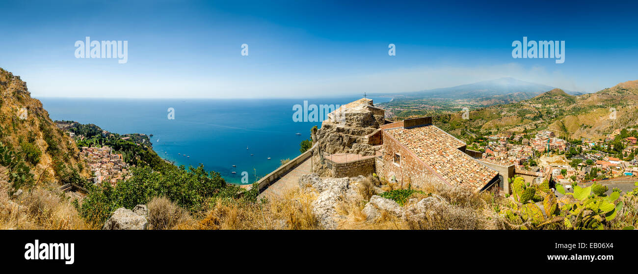 Panorama de Taormina Banque D'Images