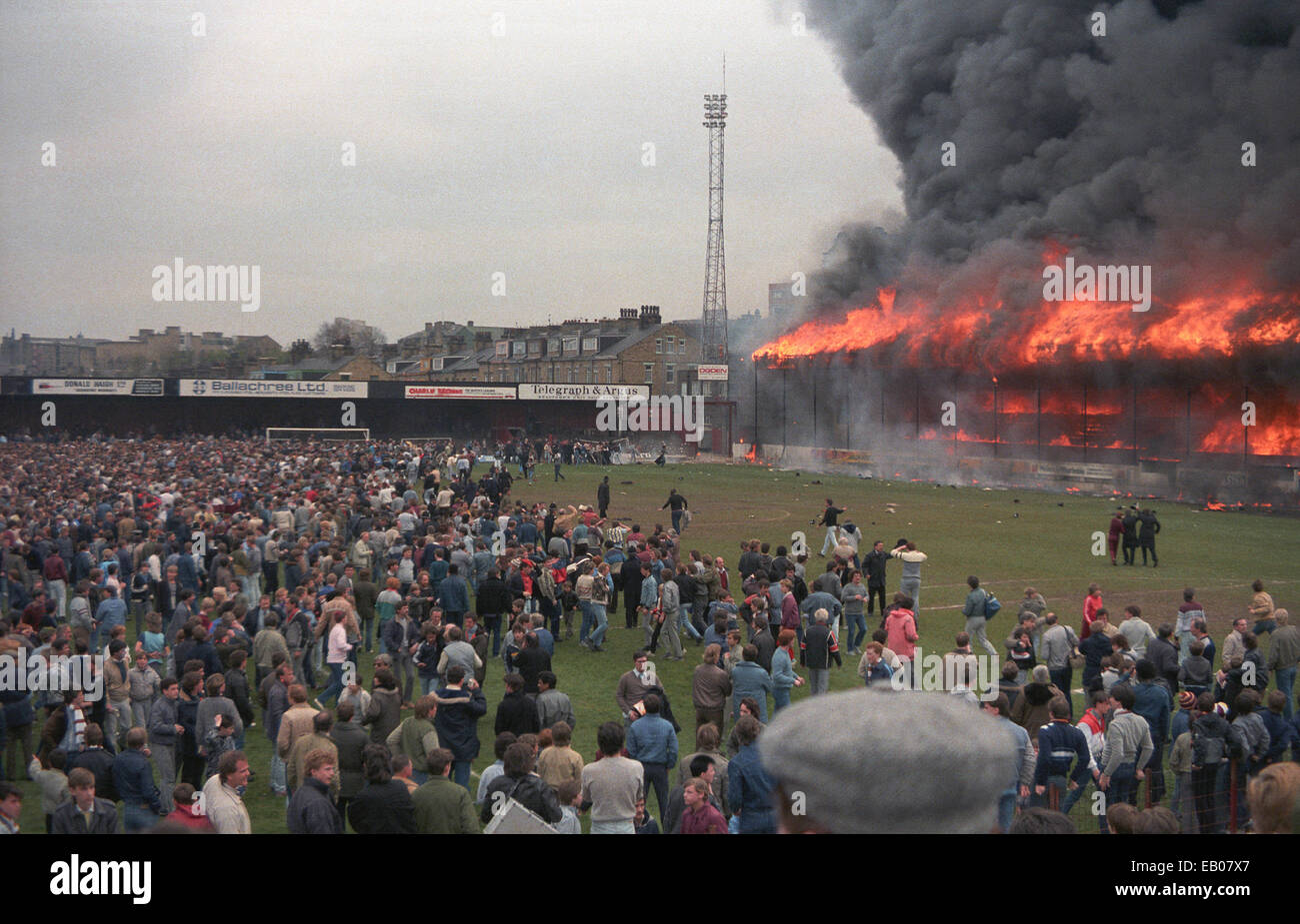 Bradford City Football Club Stadium catastrophe du 11 mai 1985. Le 35ème anniversaire sera le 11 mai 2020 Banque D'Images