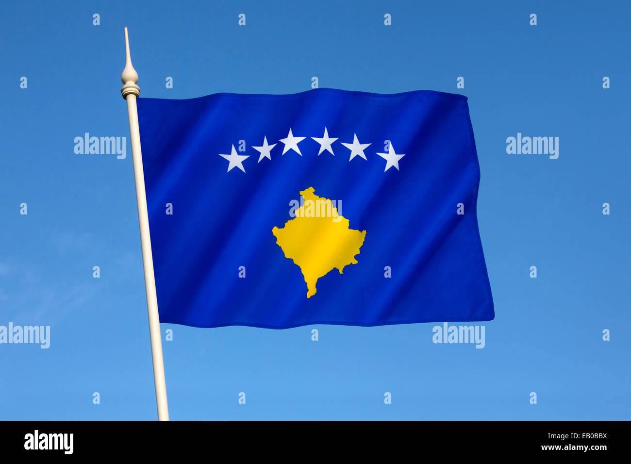 Le drapeau de la République du Kosovo Banque D'Images