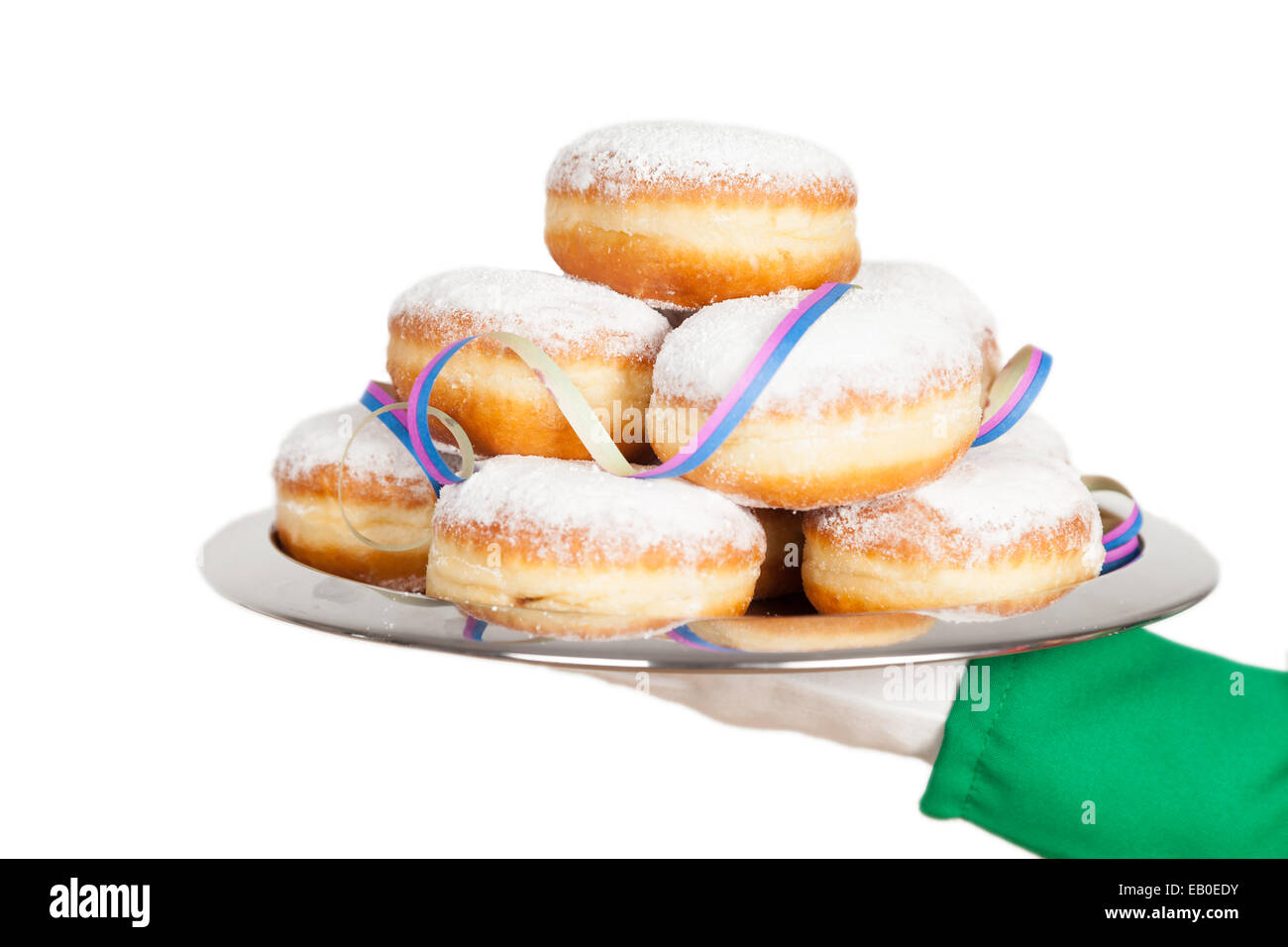 Clown est holding biscuits on tray Banque D'Images