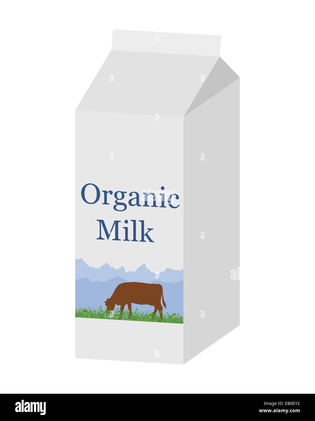 Carton de lait bio Banque D'Images