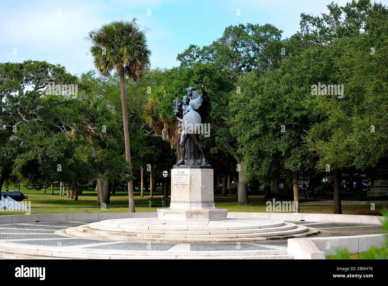 Monument aux défenseurs des Confédérés de Charleston, SC Banque D'Images