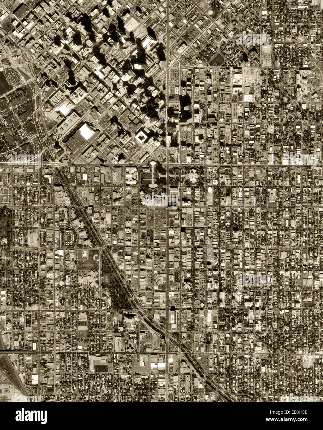 Photographie aérienne historique de Denver, Colorado, 1999 Banque D'Images
