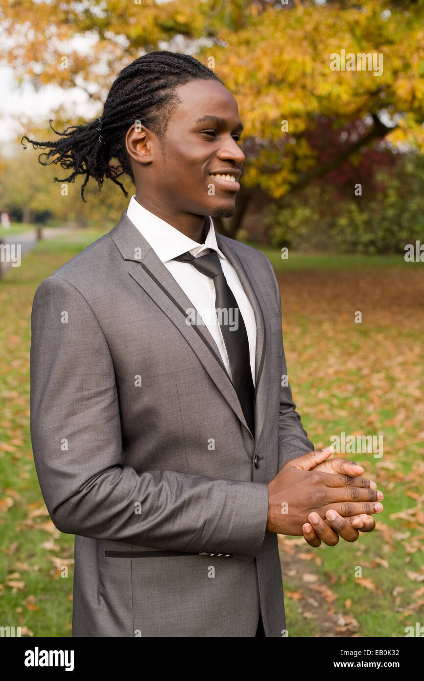 Business man clapping fier de féliciter un collègue Banque D'Images