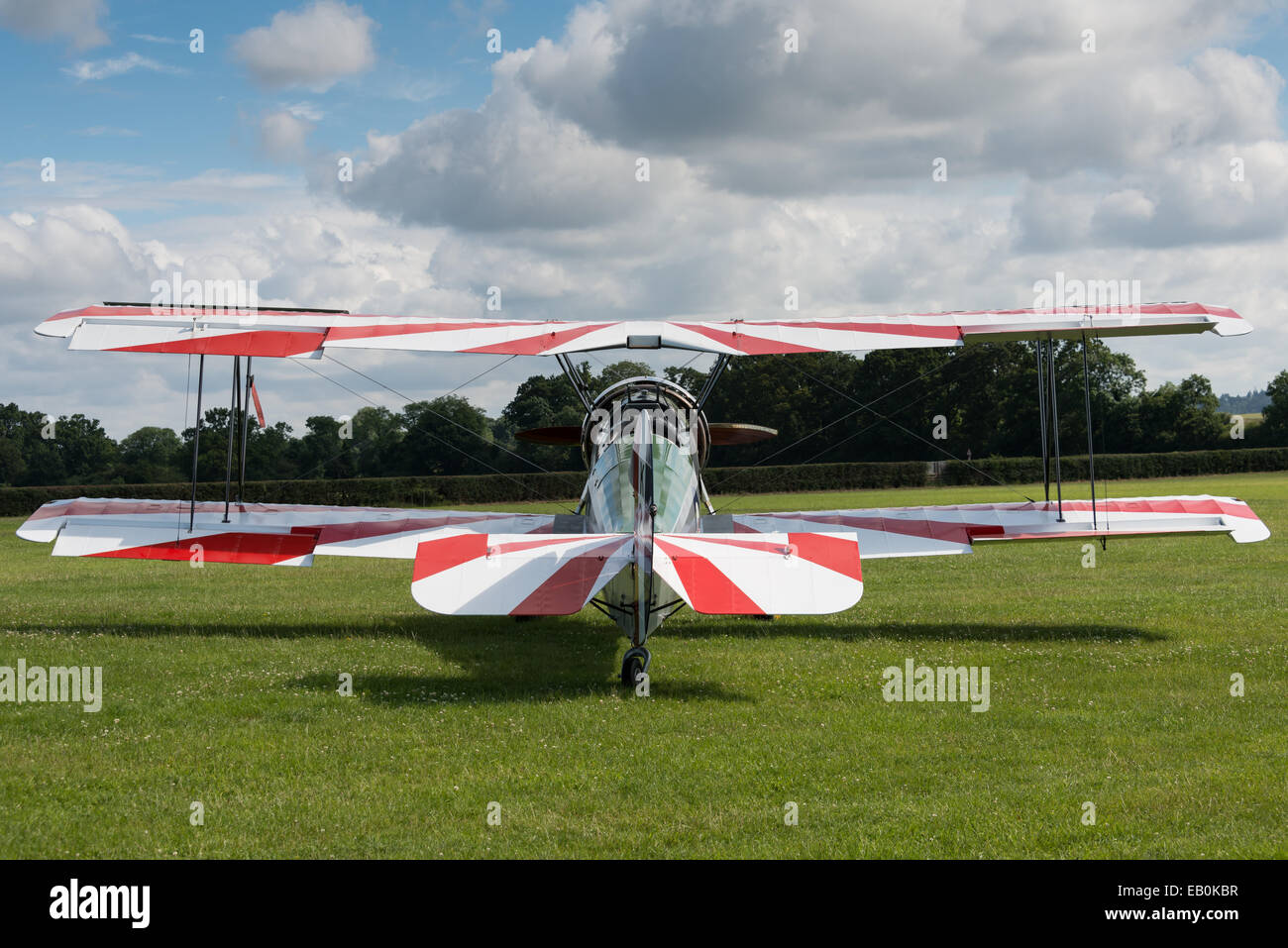 Biggleswade, UK - 29 juin 2014 : un millésime Avro Tutor bi plan sur l'affichage à la Shuttleworth Collection air show. Banque D'Images