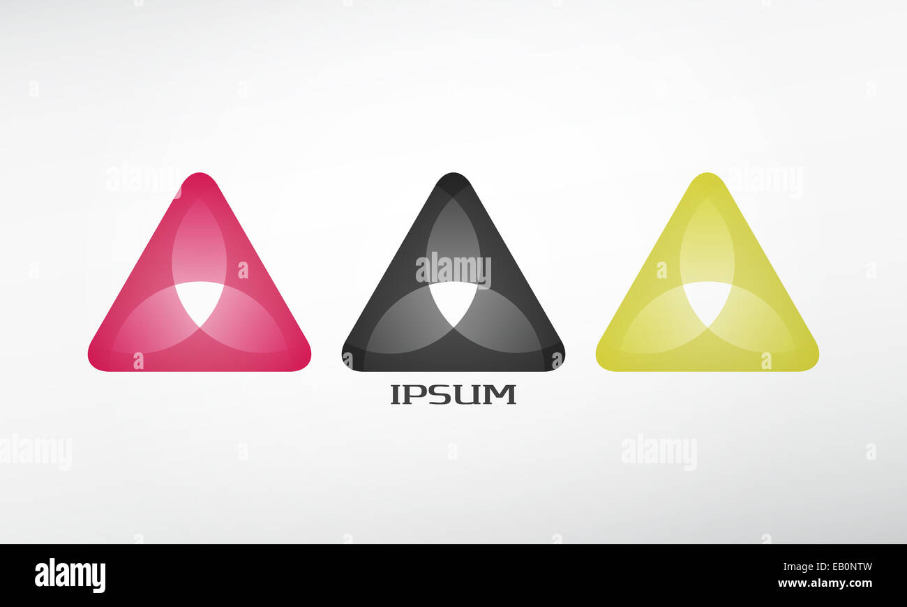 Résumé modèle logo icônes. éléments de conception graphique symbole du triangle. Banque D'Images