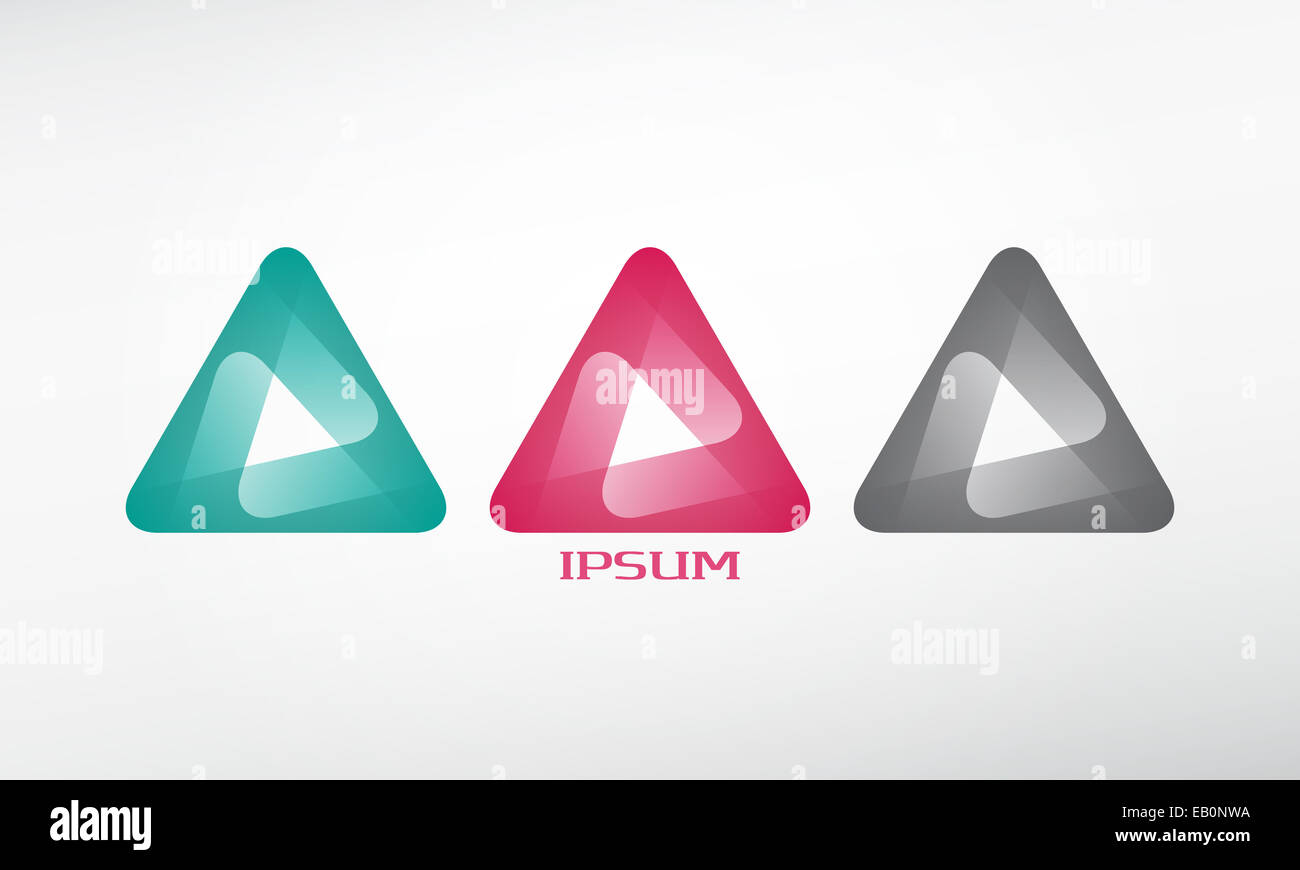 Icône modèle logo abstrait. éléments de conception graphique symbole du triangle. Banque D'Images