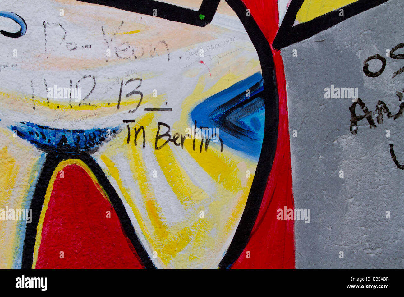 Mur de Berlin Berlin street art Graffiti Dessin Animé Tag Banque D'Images