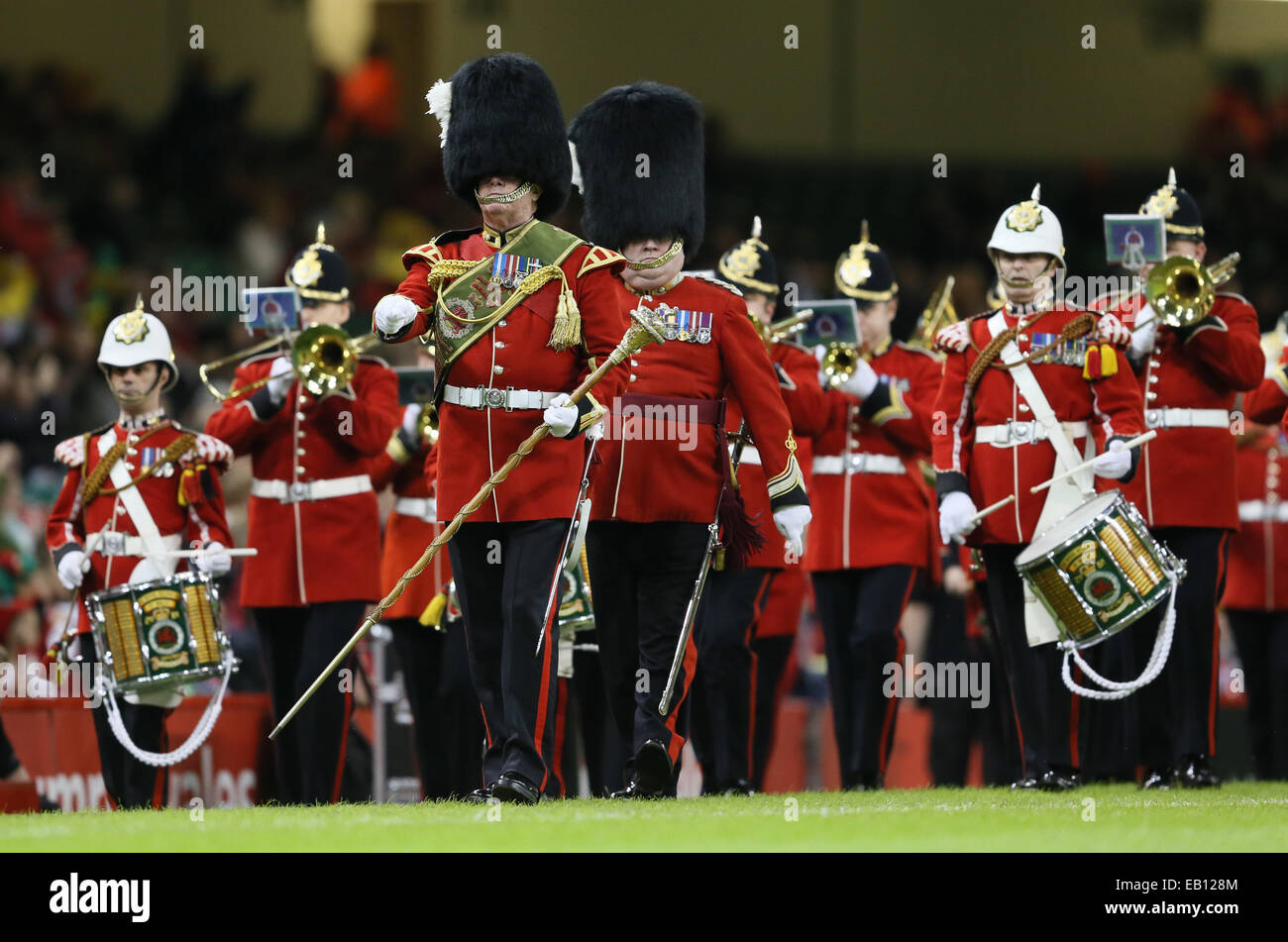 Cardiff, Royaume-Uni. 22 Nov, 2014. Une fanfare joue avant le coup d'essai d'automne - Série - le Pays de Galle contre la Nouvelle-Zélande - Millennium Stadium - Cardiff - Pays de Galles - 22 novembre 2014 - Photo Simon Bellis/Sportimage. © csm/Alamy Live News Banque D'Images