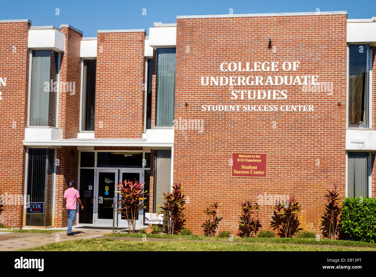 Daytona Beach Florida, Université Bethune-Cookman, campus, Black Student Success Center, centre, devant, entrée, FL141025084 Banque D'Images