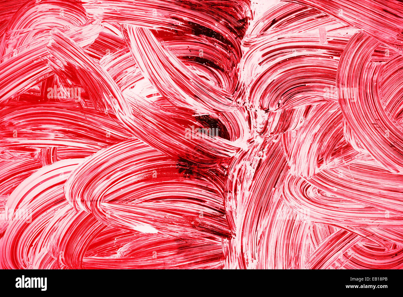 Abstract texture de fond de rénovation, blanc peinture dessin sur verre rouge foncé Banque D'Images