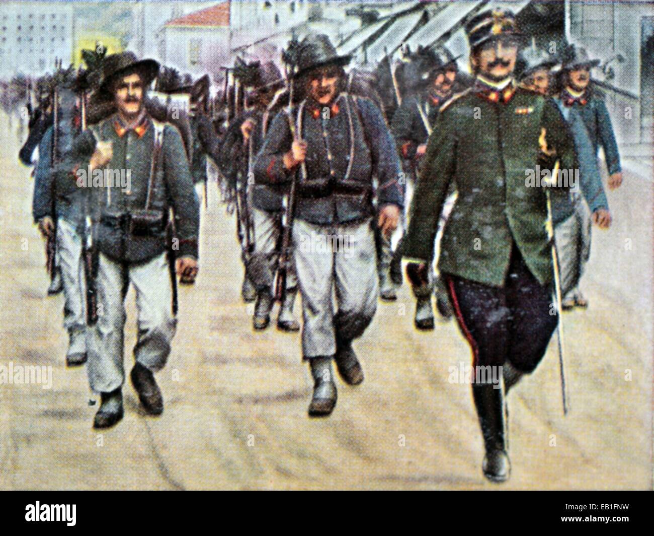 La propagande allemande contemporaine montre photo colorisée, un