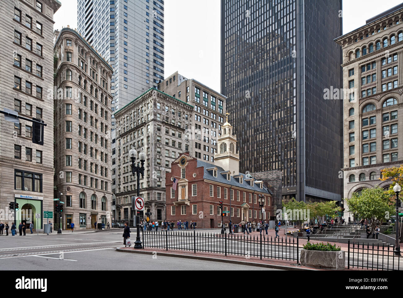 Old State House, Boston, le plus ancien édifice public de Boston, Massachusetts. Banque D'Images