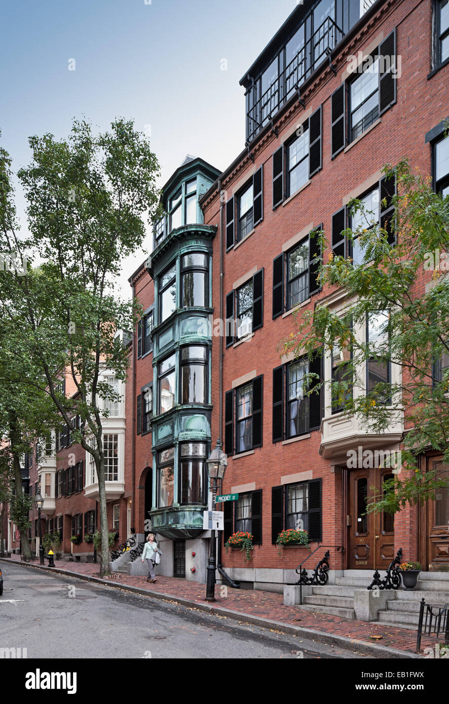 Appartements de luxe dans la région de Beacon Hill, Boston, Massachusetts. Banque D'Images