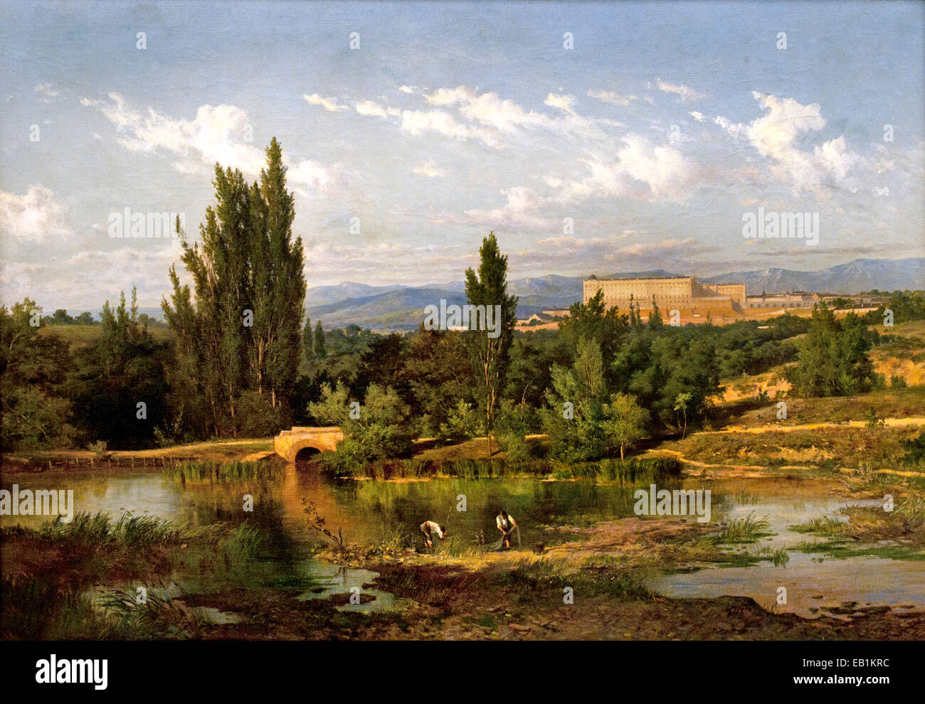 Vue sur le Manzanares 1857 Carlos De Haes ( 1829 - 1898 ) peintre espagnol à partir de la Belgique Banque D'Images