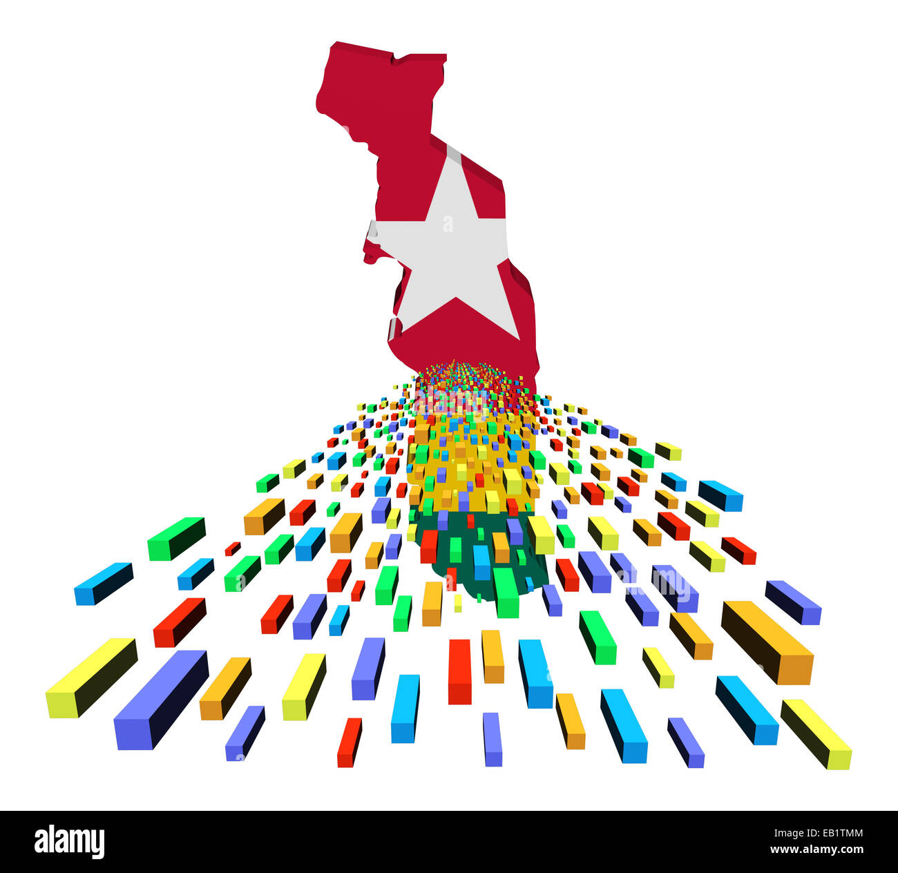 Togo carte drapeau avec des conteneurs illustration Banque D'Images