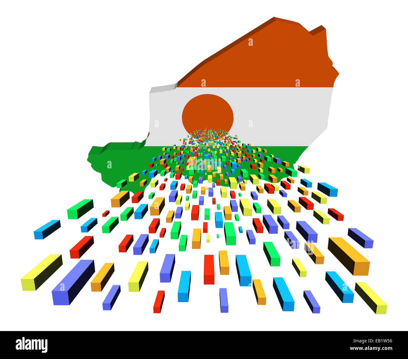 Niger carte drapeau avec des conteneurs illustration Banque D'Images