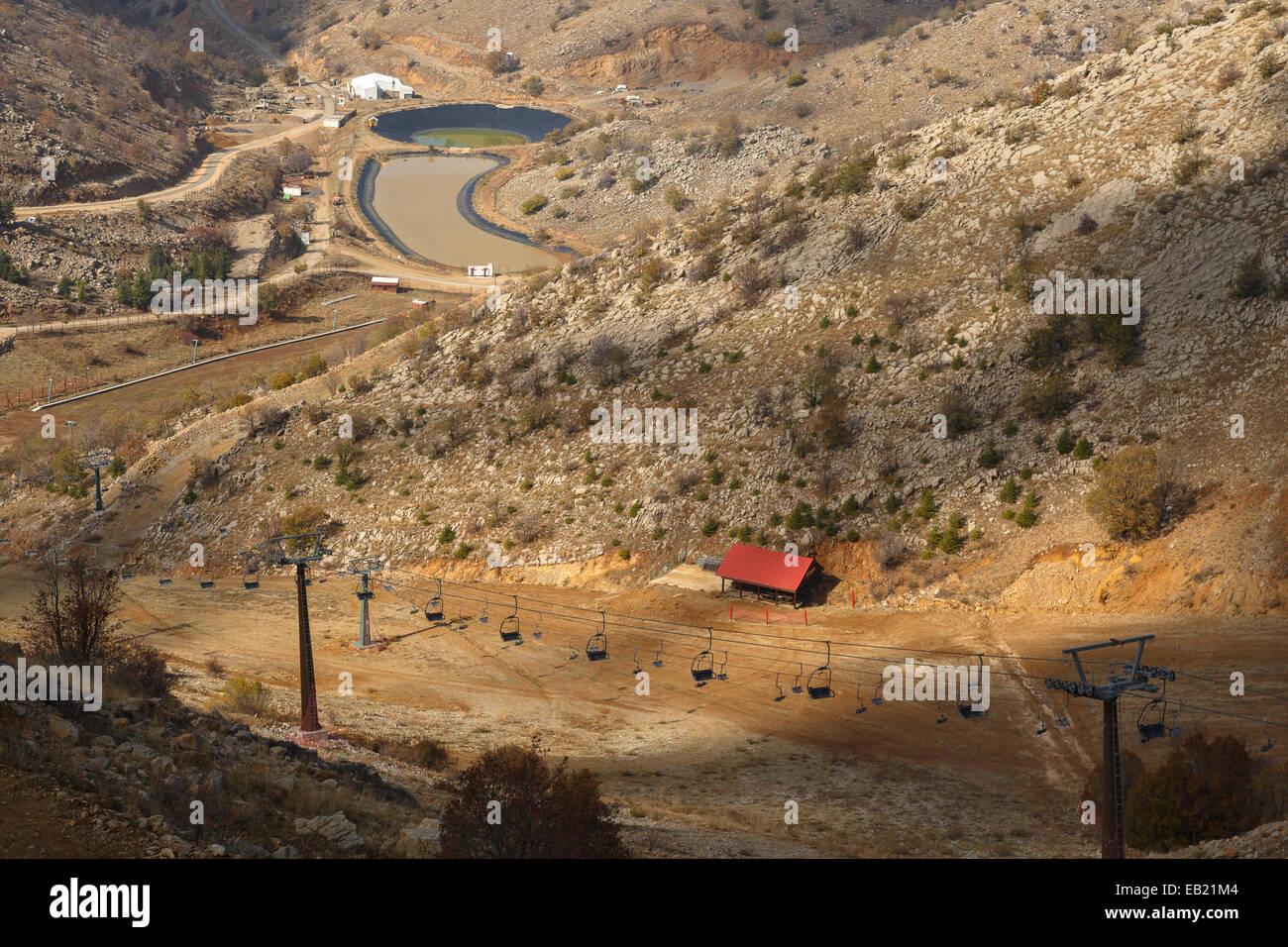 La station de ski. Mt Hermon. Hauteurs du Golan. Israël. La Syrie. Asie Banque D'Images