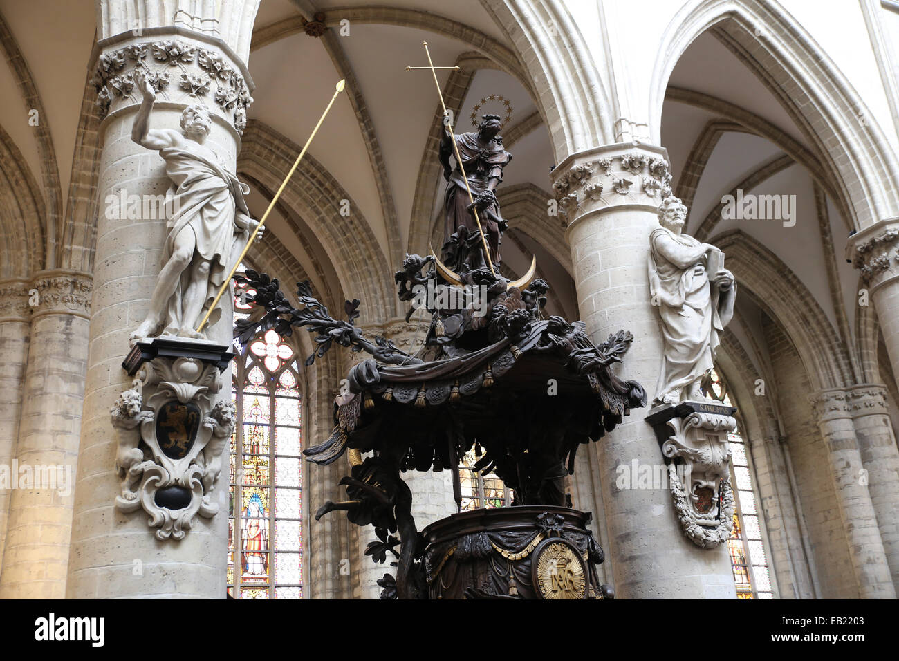 La sculpture de l'église européenne Banque D'Images