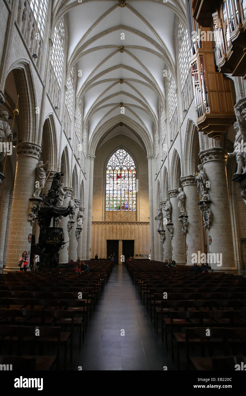 Cathédrale Saint Michael architecture autel Belgique Brabant Flamand Bruxelles Bruxelles christianisme Église catholique culture europe europe Banque D'Images