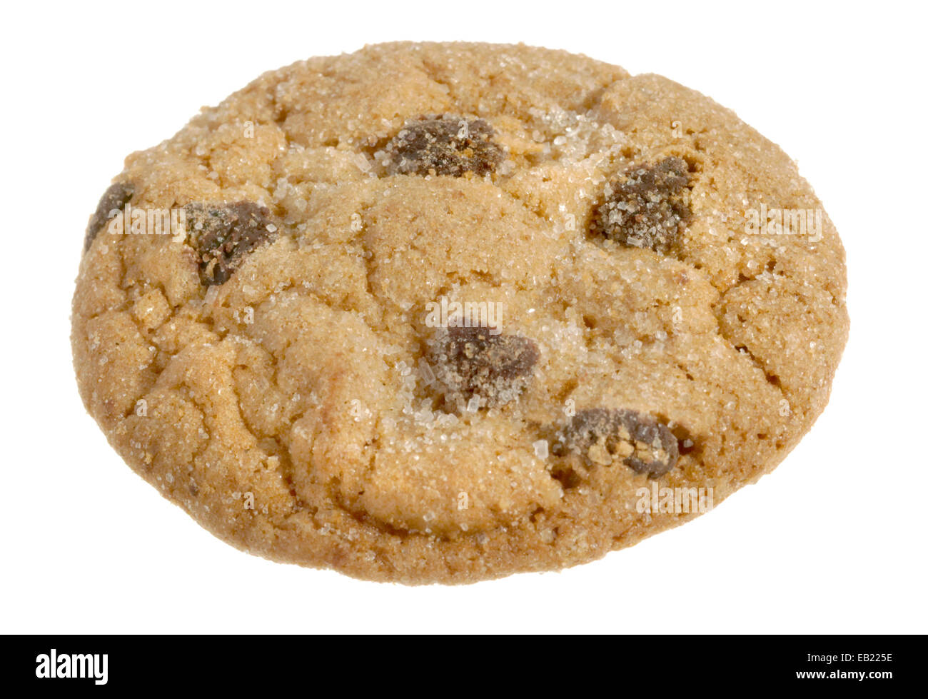 cookie aux pépites de chocolat photographié sur un fond blanc Banque D'Images