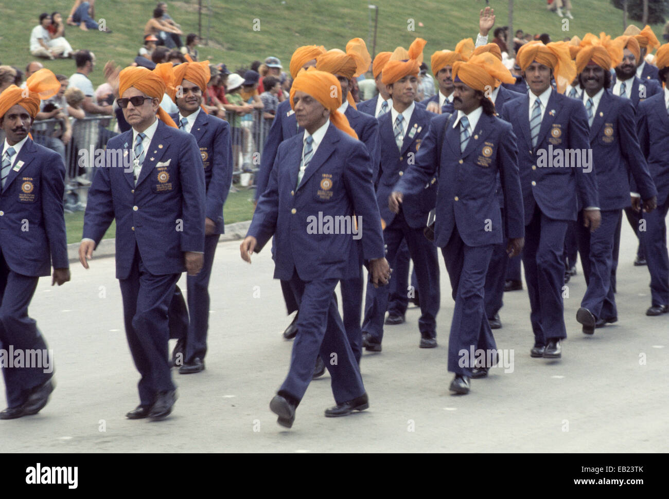 Jeux Olympiques de 1976 à Montréal, Canada, défilé des athlètes à la cérémonie d'ouverture, de l'équipe de l'Inde Banque D'Images