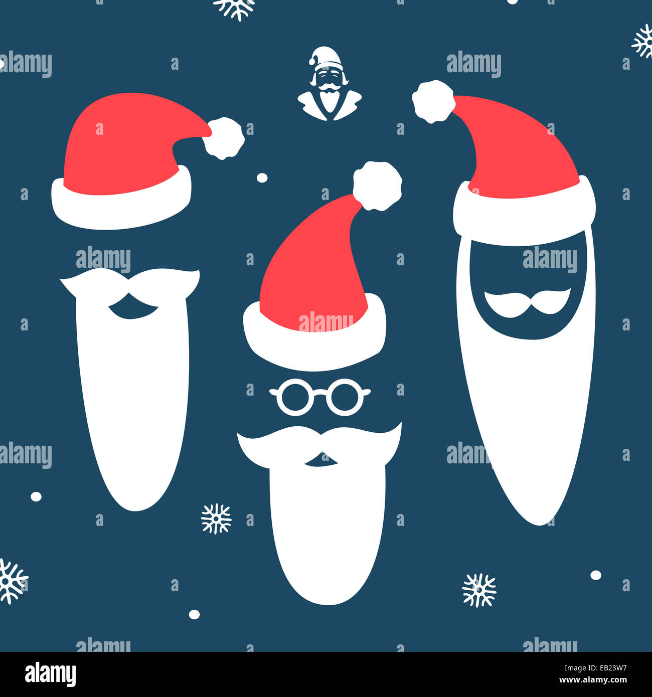 Visage barbe père noël Banque D'Images