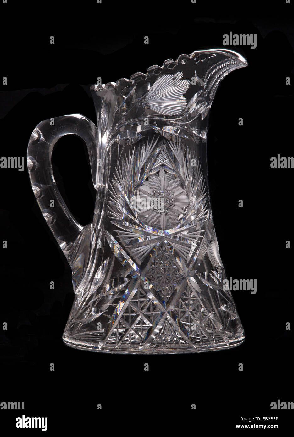 Une fin du 19e siècle ou au début du xxe siècle une coupe américaine crystal glass pitcher de l'eau Banque D'Images